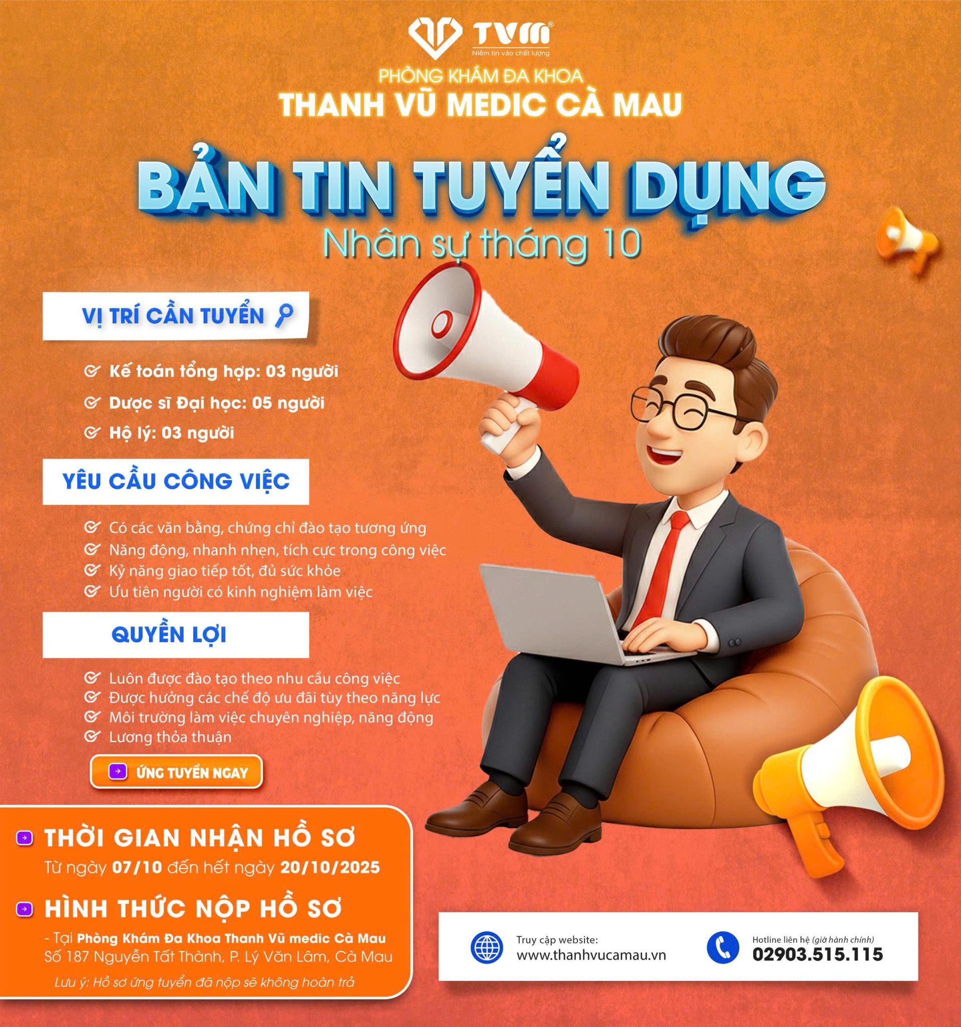 THÔNG BÁO TUYỂN DỤNG