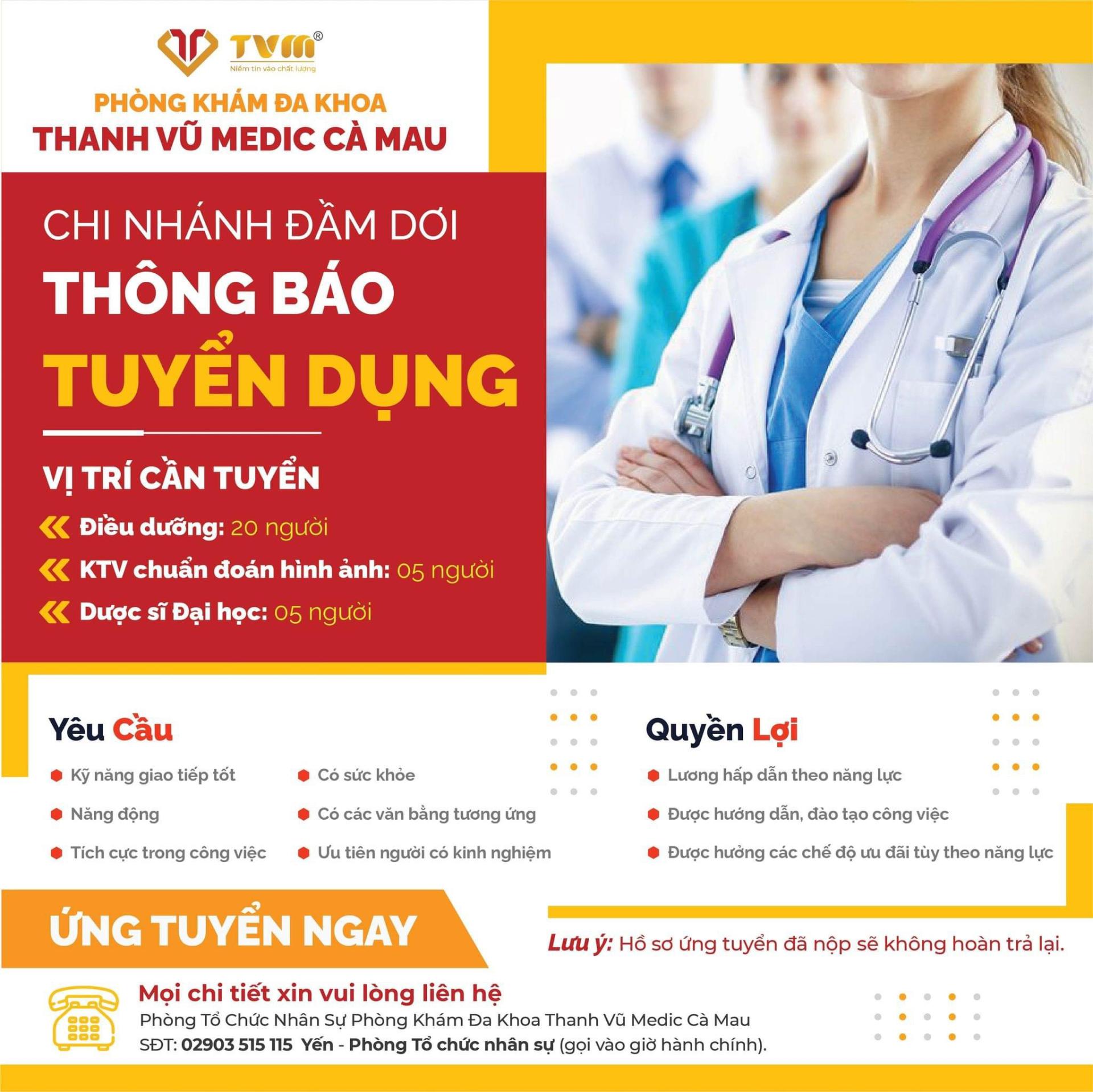 THÔNG BÁO TUYỂN DỤNG THÁNG 5/2024
