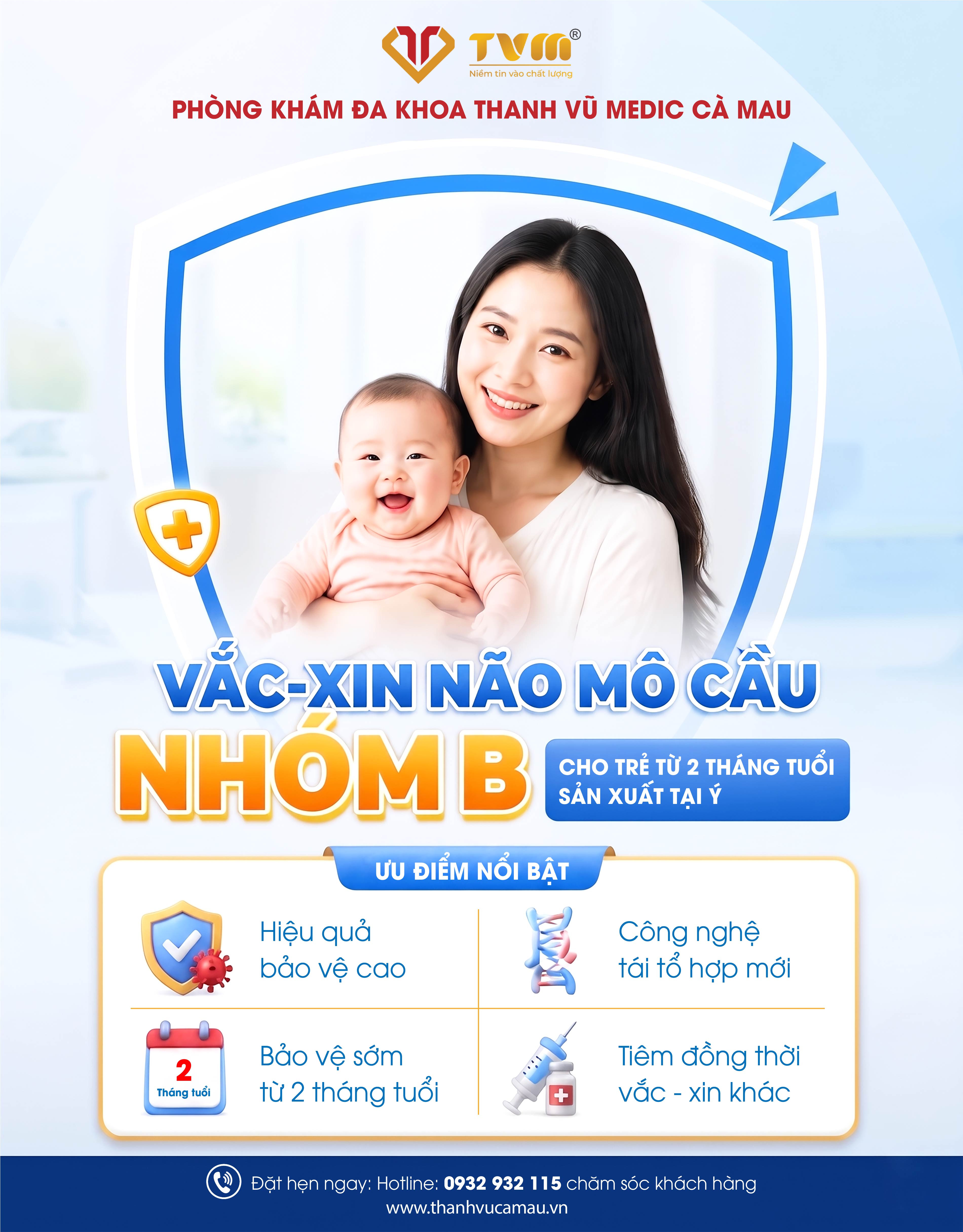 Tiêm Phòng Vắc-xin Não Mô Cầu Nhóm B Cho Trẻ Từ 2 Tháng Tuổi Tại Cà Mau