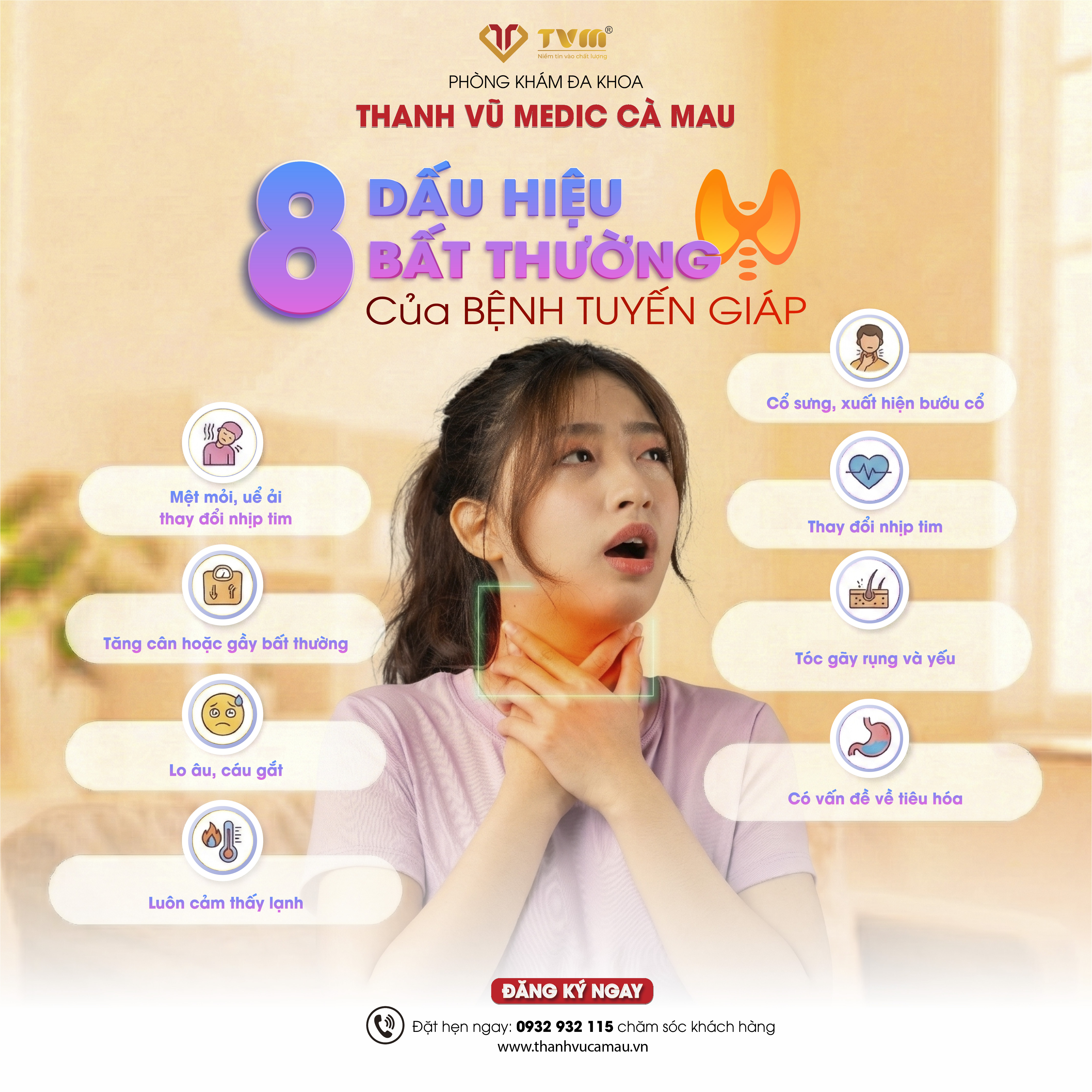 8 DẤU HIỆU BẤT THƯỜNG CỦA BỆNH TUYẾN GIÁP